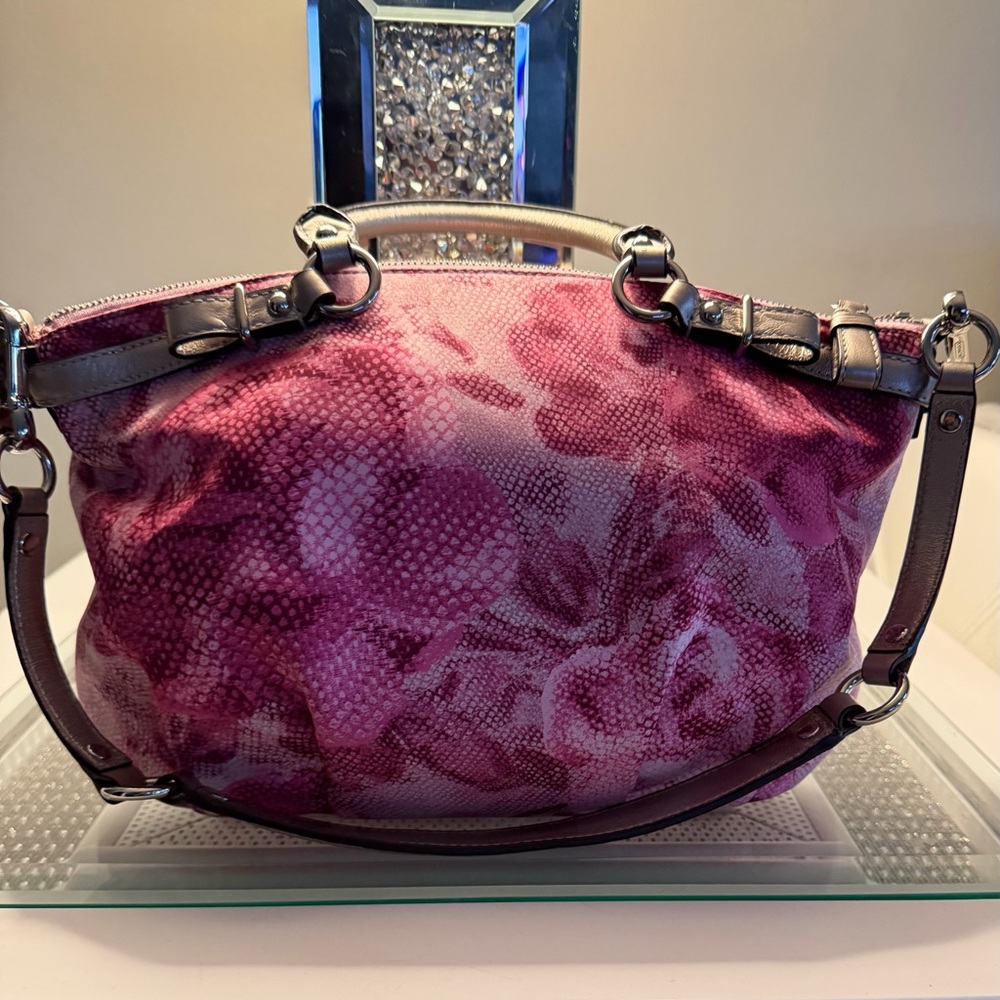 Coach Pink Floral Satchel Bag - Picture 4 of 8